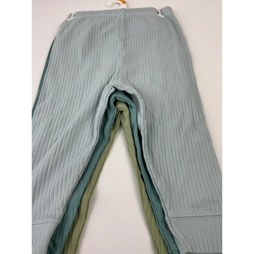 NWT Cloud Island Baby Ribbed Pants 3-Pack 12M Blue‎ Green Leggings Neutral